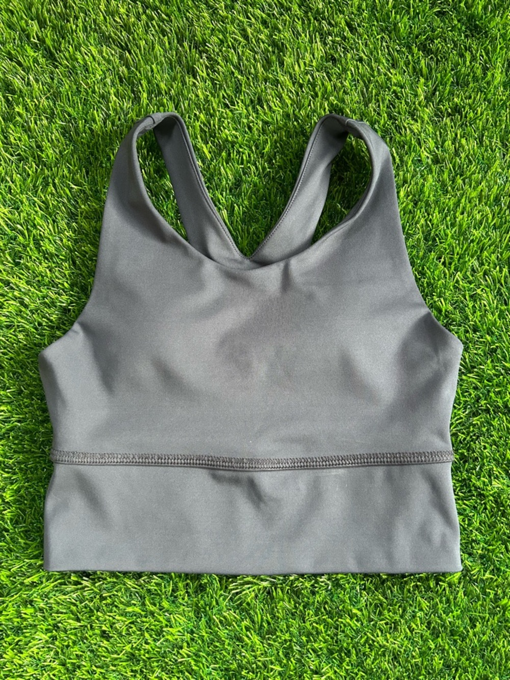High-Impact Racerback Sports Bra - Charcoal Gray